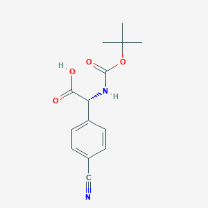 molecular formula C14H16N2O4 B6363362 (R)-2-((t-Butoxycarbonyl)amino)-2-(4-cyanophenyl)acetic acid CAS No. 2102412-16-6