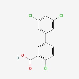 molecular formula C13H7Cl3O2 B6363450 2-Chloro-5-(3,5-dichlorophenyl)benzoic acid, 95% CAS No. 1261908-62-6