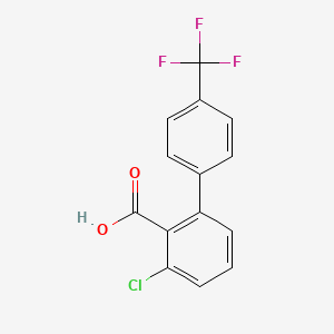molecular formula C14H8ClF3O2 B6363458 6-Chloro-2-(4-trifluoromethylphenyl)benzoic acid, 95% CAS No. 1261493-08-6