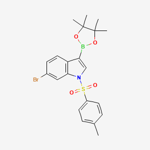 molecular formula C21H23BBrNO4S B6363517 6-Bromo-1-(toluene-4-sulfonyl)-1H-indole-3-boronic acid pinacol ester CAS No. 1315354-68-7