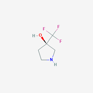 molecular formula C5H8F3NO B6363542 (3R)-3-(Trifluoromethyl)pyrrolidin-3-ol CAS No. 2090167-69-2