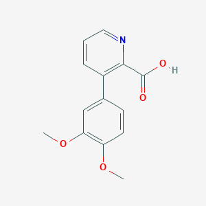 molecular formula C14H13NO4 B6363912 3-(3,4-Dimethoxyphenyl)picolinic acid, 95% CAS No. 1225820-51-8
