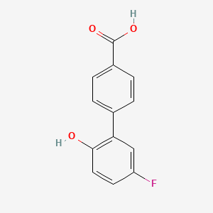 molecular formula C13H9FO3 B6363950 4-(5-Fluoro-2-hydroxyphenyl)benzoic acid, 95% CAS No. 1225847-06-2