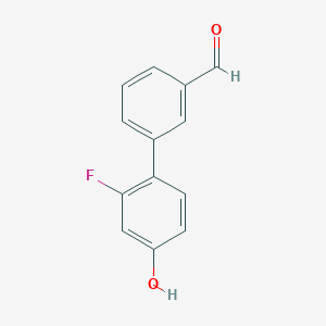 molecular formula C13H9FO2 B6363987 3-Fluoro-4-(3-formylphenyl)phenol, 95% CAS No. 1225902-90-8