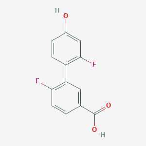 molecular formula C13H8F2O3 B6364000 4-(5-Carboxy-2-fluorophenyl)-3-fluorophenol, 95% CAS No. 1225946-26-8