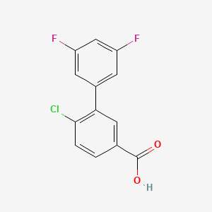 molecular formula C13H7ClF2O2 B6364030 4-Chloro-3-(3,5-difluorophenyl)benzoic acid, 95% CAS No. 1225904-04-0