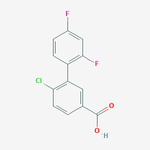 molecular formula C13H7ClF2O2 B6364090 4-Chloro-3-(2,4-difluorophenyl)benzoic acid, 95% CAS No. 1225904-53-9