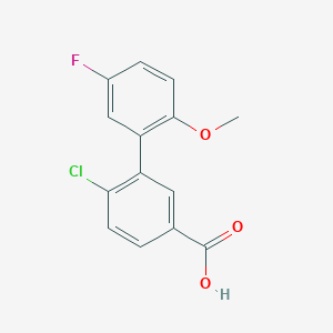 molecular formula C14H10ClFO3 B6364103 4-Chloro-3-(5-fluoro-2-methoxyphenyl)benzoic acid, 95% CAS No. 1225906-37-5