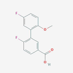4-Fluoro-3-(5-fluoro-2-methoxyphenyl)benzoic acid, 95%