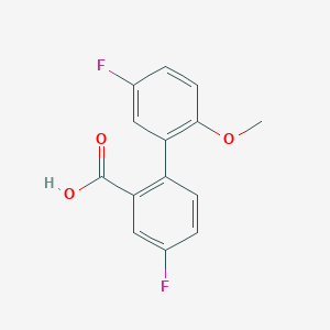 molecular formula C14H10F2O3 B6364113 5-Fluoro-2-(5-fluoro-2-methoxyphenyl)benzoic acid, 95% CAS No. 1216217-13-8