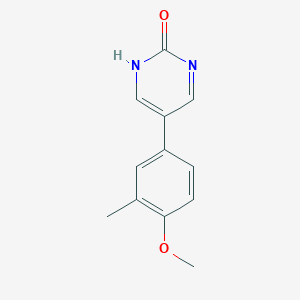 molecular formula C12H12N2O2 B6364126 2-Hydroxy-5-(4-methoxy-3-methylphenyl)pyrimidine, 95% CAS No. 1111108-43-0