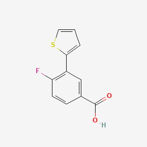 molecular formula C11H7FO2S B6364136 4-Fluoro-3-(thiophen-2-yl)benzoic acid, 95% CAS No. 1261975-41-0