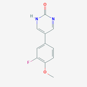 molecular formula C11H9FN2O2 B6364147 5-(3-Fluoro-4-methoxyphenyl)-2-hydroxypyrimidine, 95% CAS No. 1111108-05-4