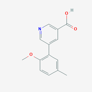 molecular formula C14H13NO3 B6364164 5-(2-Methoxy-5-methylphenyl)nicotinic acid, 95% CAS No. 376592-71-1