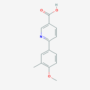 molecular formula C14H13NO3 B6364168 6-(4-Methoxy-3-methylphenyl)nicotinic acid, 95% CAS No. 1255635-32-5