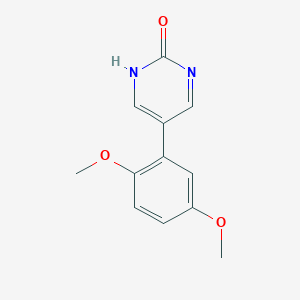 molecular formula C12H12N2O3 B6364182 5-(2,5-Dimethoxyphenyl)-2-hydroxypyrimidine, 95% CAS No. 1111103-56-0
