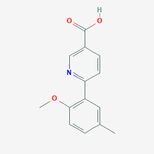 molecular formula C14H13NO3 B6364201 6-(2-Methoxy-5-methylphenyl)nicotinic acid, 95% CAS No. 1255637-27-4