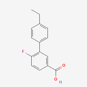 molecular formula C15H13FO2 B6364203 3-(4-Ethylphenyl)-4-fluorobenzoic acid, 95% CAS No. 1261901-66-9
