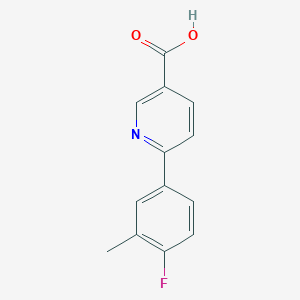 molecular formula C13H10FNO2 B6364208 6-(4-Fluoro-3-methylphenyl)nicotinic acid, 95% CAS No. 1262004-38-5
