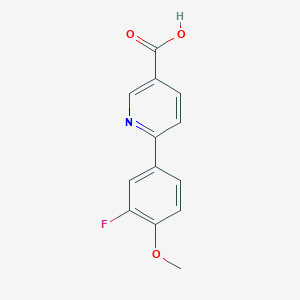 molecular formula C13H10FNO3 B6364222 6-(3-Fluoro-4-methoxyphenyl)nicotinic acid, 95% CAS No. 1261959-92-5