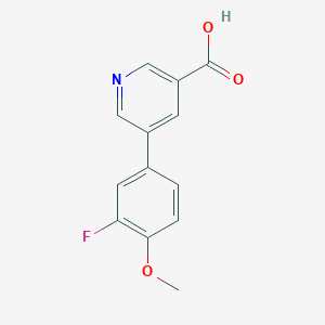 molecular formula C13H10FNO3 B6364228 5-(3-Fluoro-4-methoxyphenyl)nicotinic acid, 95% CAS No. 1261922-80-8