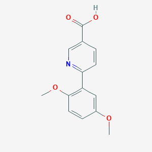 molecular formula C14H13NO4 B6364234 6-(2,5-Dimethoxyphenyl)nicotinic acid, 95% CAS No. 1083299-60-8