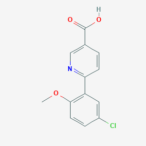 molecular formula C13H10ClNO3 B6364267 6-(5-Chloro-2-methoxyphenyl)nicotinic acid, 95% CAS No. 1261960-18-2