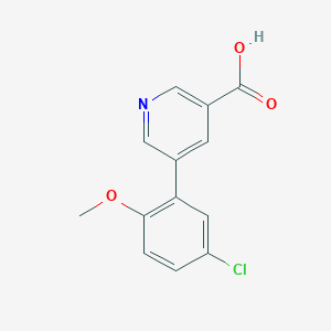 molecular formula C13H10ClNO3 B6364275 5-(5-Chloro-2-methoxyphenyl)nicotinic acid, 95% CAS No. 376592-17-5