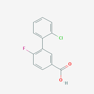 molecular formula C13H8ClFO2 B6364287 3-(2-Chlorophenyl)-4-fluorobenzoic acid, 95% CAS No. 1261963-31-8