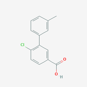 molecular formula C14H11ClO2 B6364295 4-Chloro-3-(3-methylphenyl)benzoic acid, 95% CAS No. 1261926-42-4