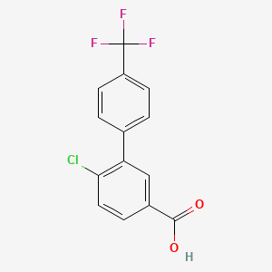 molecular formula C14H8ClF3O2 B6364306 4-Chloro-3-(4-trifluoromethylphenyl)benzoic acid, 95% CAS No. 1261493-14-4