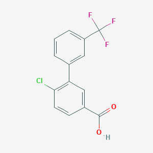 molecular formula C14H8ClF3O2 B6364317 4-Chloro-3-(3-trifluoromethylphenyl)benzoic acid, 95% CAS No. 1261786-28-0