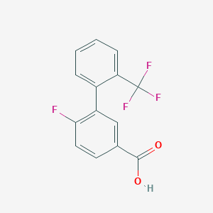 molecular formula C14H8F4O2 B6364333 4-Fluoro-3-(2-trifluoromethylphenyl)benzoic acid, 95% CAS No. 1261495-77-5