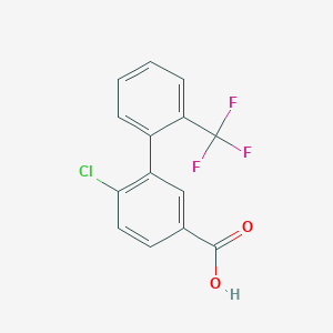 molecular formula C14H8ClF3O2 B6364338 4-Chloro-3-(2-trifluoromethylphenyl)benzoic acid, 95% CAS No. 1261477-13-7