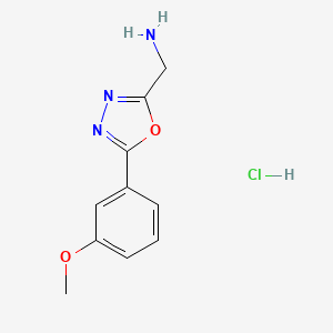 molecular formula C10H12ClN3O2 B6364348 C-[5-(3-Methoxy-phenyl)-[1,3,4]oxadiazol-2-yl]-methylamine hydrochloride CAS No. 1266693-77-9