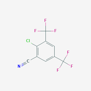 molecular formula C9H2ClF6N B6364364 2-Chloro-3,5-bis(trifluoromethyl)benzonitrile, 95% CAS No. 1309602-03-6