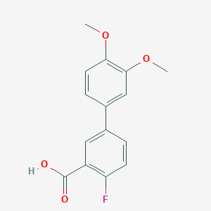 molecular formula C15H13FO4 B6364426 5-(3,4-Dimethoxyphenyl)-2-fluorobenzoic acid, 95% CAS No. 1184594-71-5