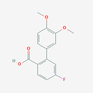 molecular formula C15H13FO4 B6364452 2-(3,4-Dimethoxyphenyl)-4-fluorobenzoic acid, 95% CAS No. 1183986-08-4