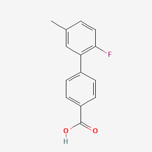 molecular formula C14H11FO2 B6364459 4-(2-Fluoro-5-methylphenyl)benzoic acid, 95% CAS No. 1183244-35-0