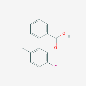 molecular formula C14H11FO2 B6364504 2-(5-Fluoro-2-methylphenyl)benzoic acid, 95% CAS No. 1184071-14-4