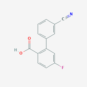 molecular formula C14H8FNO2 B6364527 2-(3-Cyanophenyl)-4-fluorobenzoic acid, 95% CAS No. 1178671-57-2