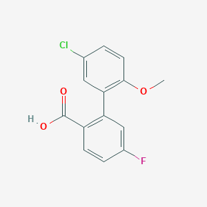 molecular formula C14H10ClFO3 B6364547 2-(5-Chloro-2-methoxyphenyl)-4-fluorobenzoic acid, 95% CAS No. 1178655-78-1