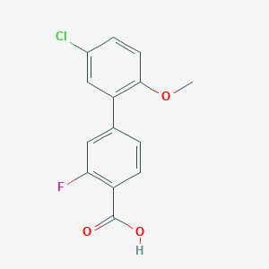 molecular formula C14H10ClFO3 B6364555 4-(5-Chloro-2-methoxyphenyl)-2-fluorobenzoic acid, 95% CAS No. 1179027-17-8