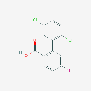 molecular formula C13H7Cl2FO2 B6364557 2-(2,5-Dichlorophenyl)-4-fluorobenzoic acid, 95% CAS No. 1178448-60-6