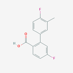 molecular formula C14H10F2O2 B6364593 4-Fluoro-2-(4-fluoro-3-methylphenyl)benzoic acid, 95% CAS No. 1179643-93-6
