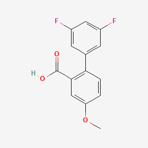 molecular formula C14H10F2O3 B6364617 2-(3,5-Difluorophenyl)-5-methoxybenzoic acid, 95% CAS No. 1183572-07-7