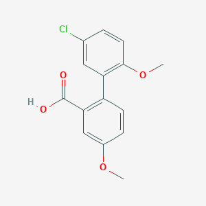 molecular formula C15H13ClO4 B6364673 2-(5-Chloro-2-methoxyphenyl)-5-methoxybenzoic acid, 95% CAS No. 1184418-15-2