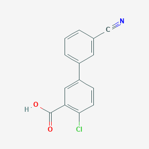 molecular formula C14H8ClNO2 B6364691 2-Chloro-5-(3-cyanophenyl)benzoic acid, 95% CAS No. 1184483-73-5