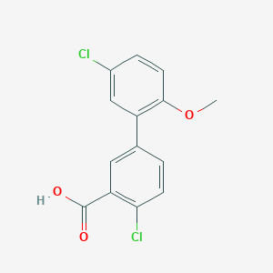 molecular formula C14H10Cl2O3 B6364698 2-Chloro-5-(5-chloro-2-methoxyphenyl)benzoic acid, 95% CAS No. 1179110-23-6
