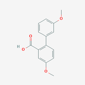 molecular formula C15H14O4 B6364715 5-Methoxy-2-(3-methoxyphenyl)benzoic acid, 95% CAS No. 925909-05-3